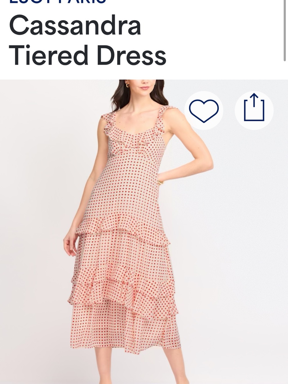 Cassandra Tiered Maxi Dress - Pink Polka Dot